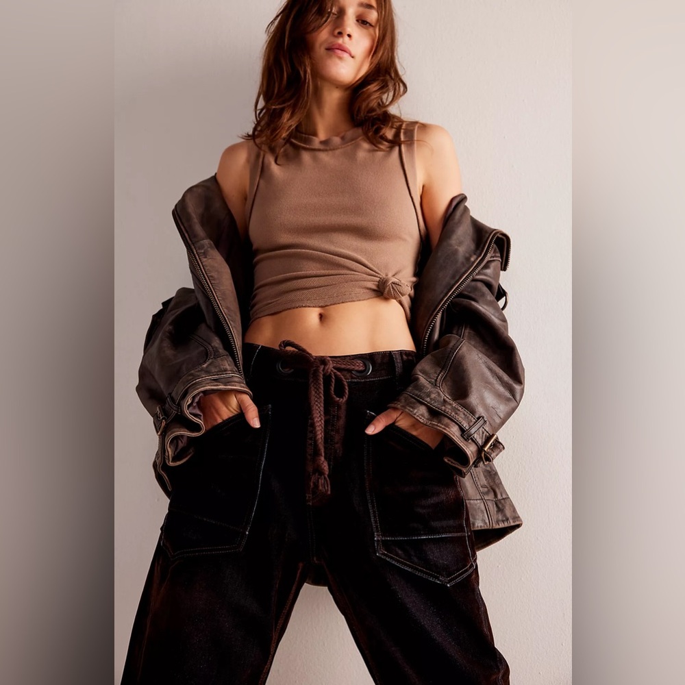 We The Free Flocked Moxie Barrel Jeans